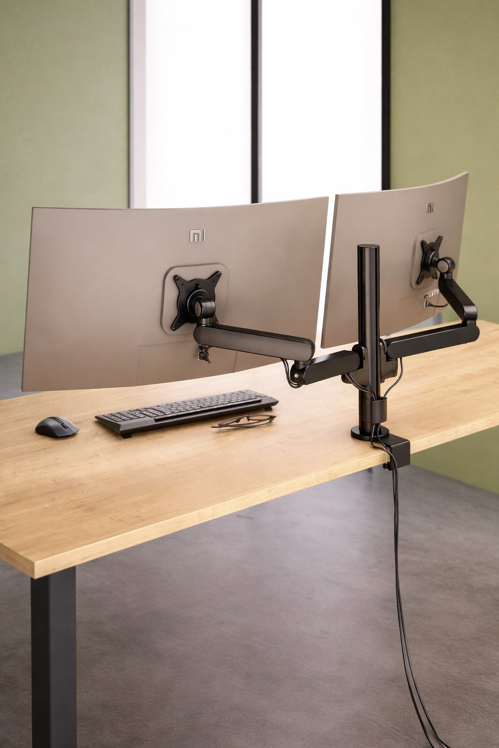 Bras support écran Evolutive 2 écrans – sur pince ISOLA