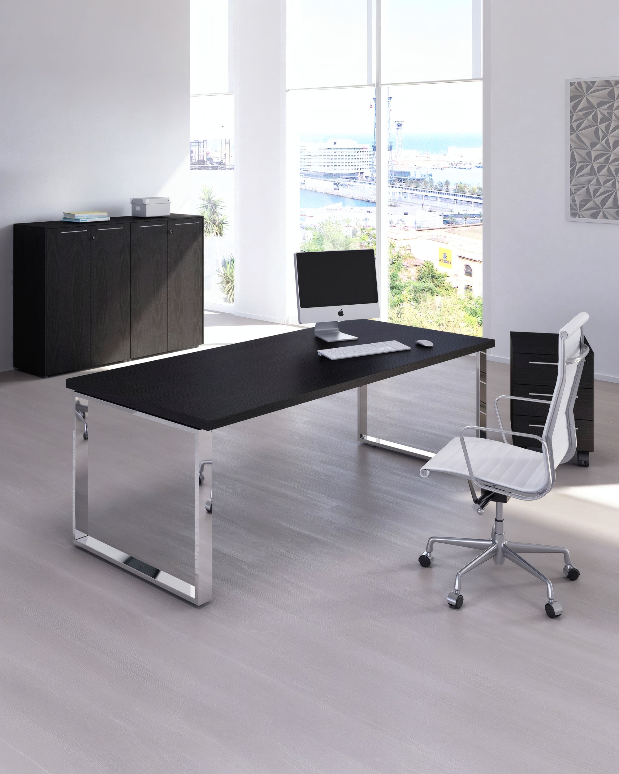 Bureau de Direction Flora - Pieds métal chromés