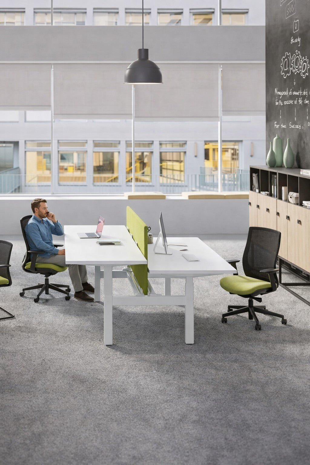 Bureau Bench Assis-Debout Électrique Top & Down - 2 Personnes