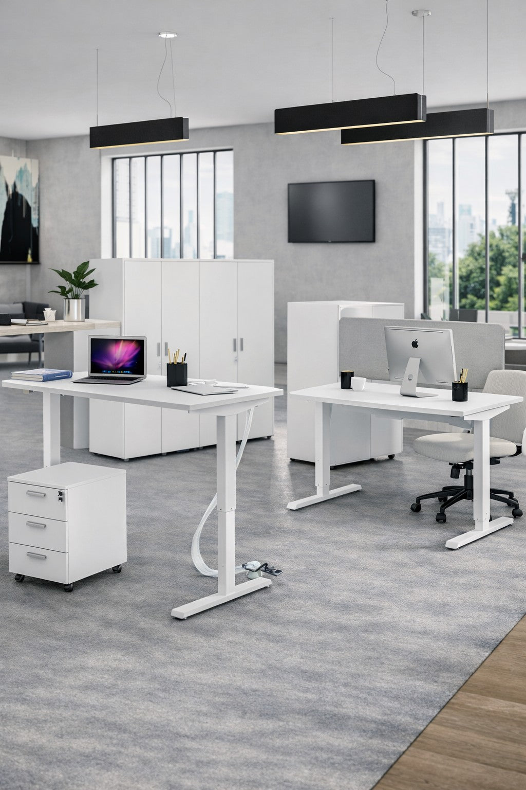 Bureau Électrique Assis-Debout Professionnel ECO-UP PLUS – Double Moteur avec Mémorisation