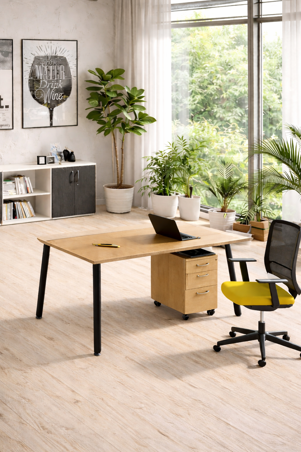 Bureau professionnel Nature Métal – Design scandinave, bureau droit