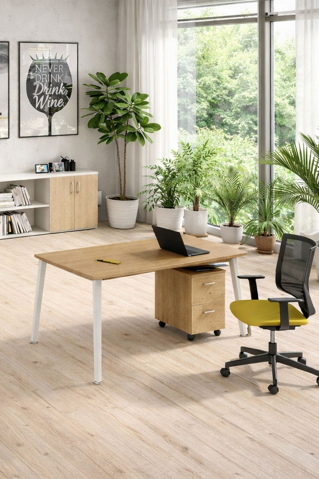 Bureau professionnel Nature Métal – Design scandinave, bureau droit