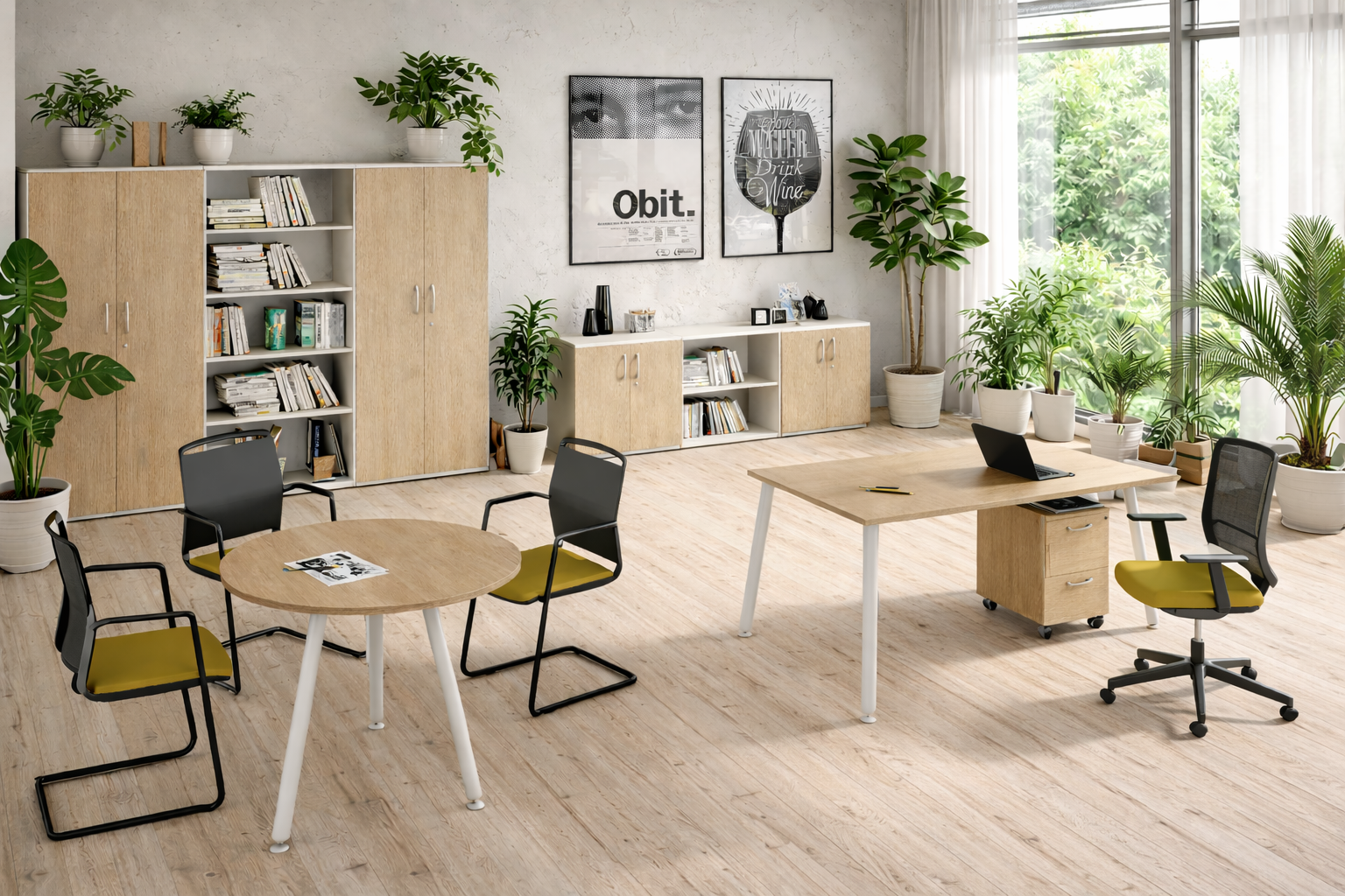 Bureau professionnel Nature Métal – Design scandinave, bureau droit