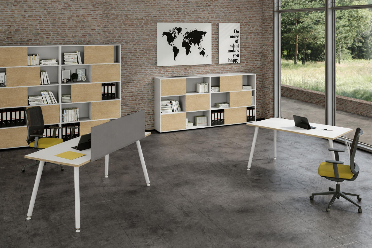 Bureau professionnel Nature Métal – Design scandinave, bureau droit