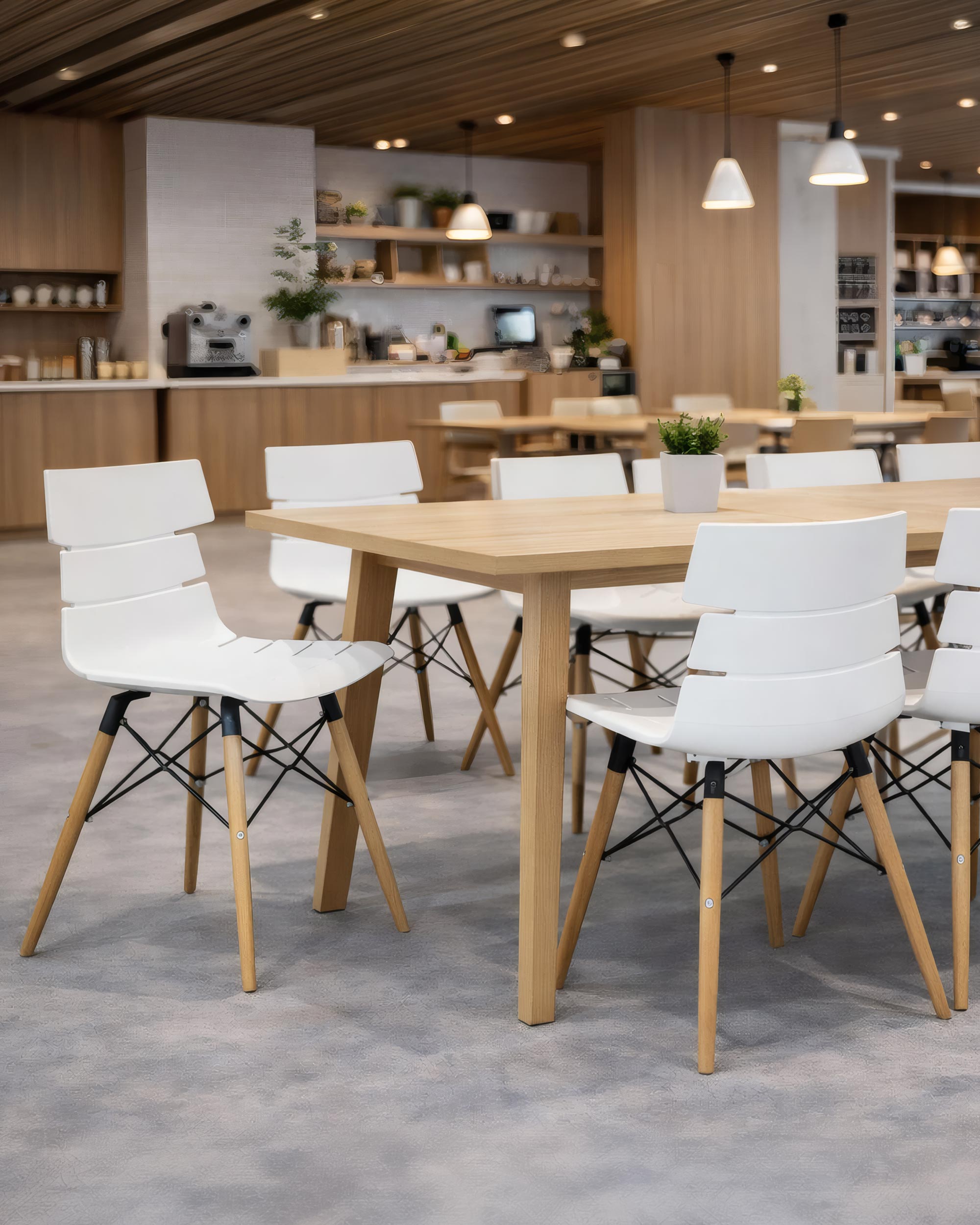 Chaise Carene par Claudio Bellini pour Collectivité - Coque Polypro et Pieds Bois