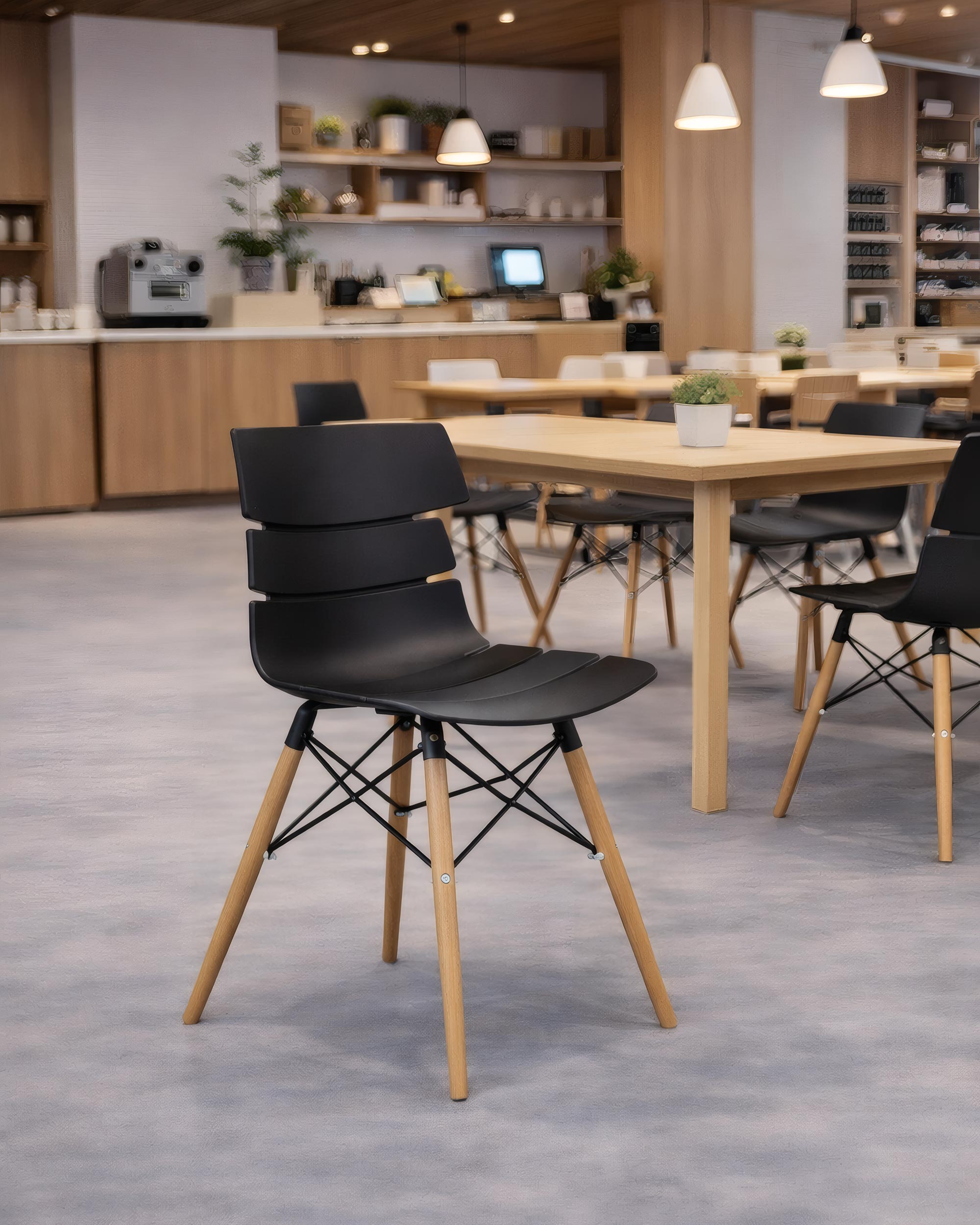 Chaise Carene par Claudio Bellini pour Collectivité - Coque Polypro et Pieds Bois