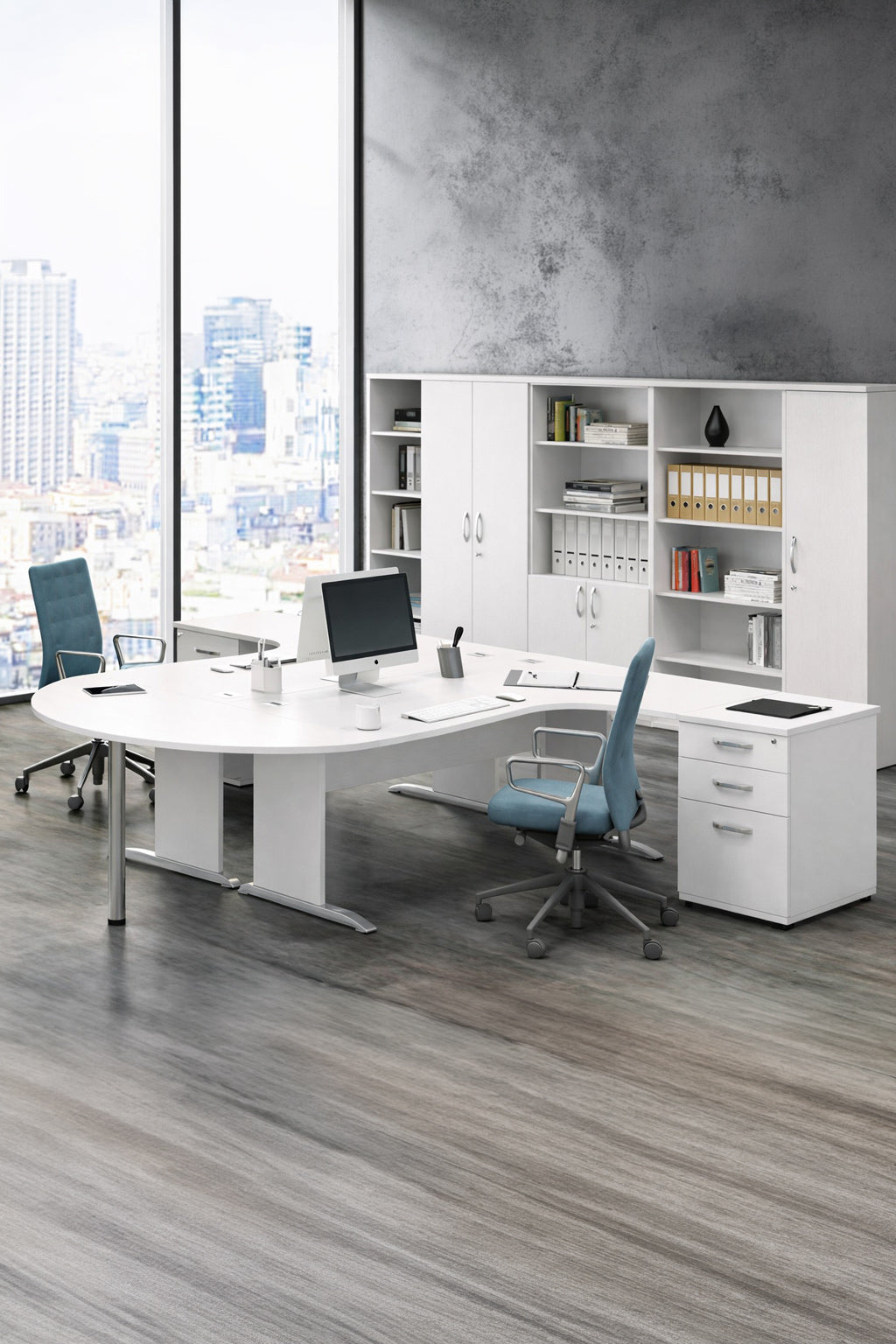 Collection Curvy – L’Ensemble Modulaire de bureau Compact Curvy