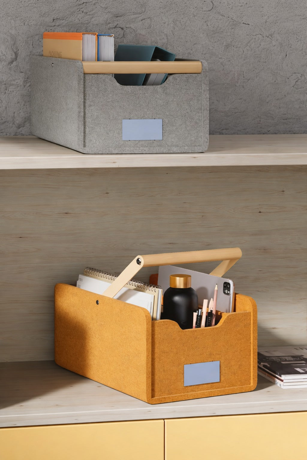 Panier de rangement avec séparateur - Feutre PET