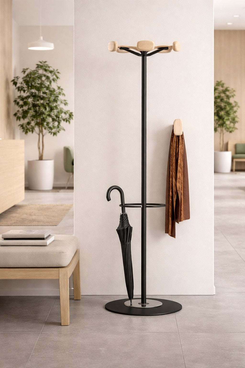 Portemanteau Forest - 5 patères avec porte-parapluie