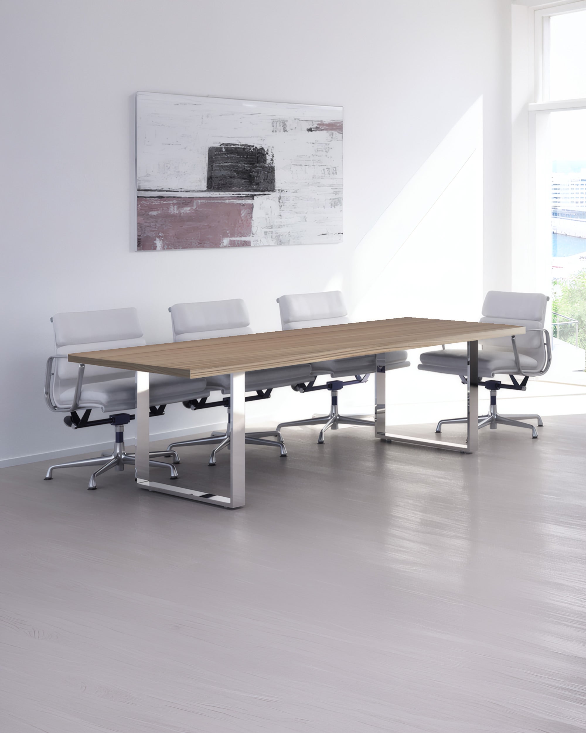 Table de réunion professionnelle Flora – Pieds métal – 8 personnes