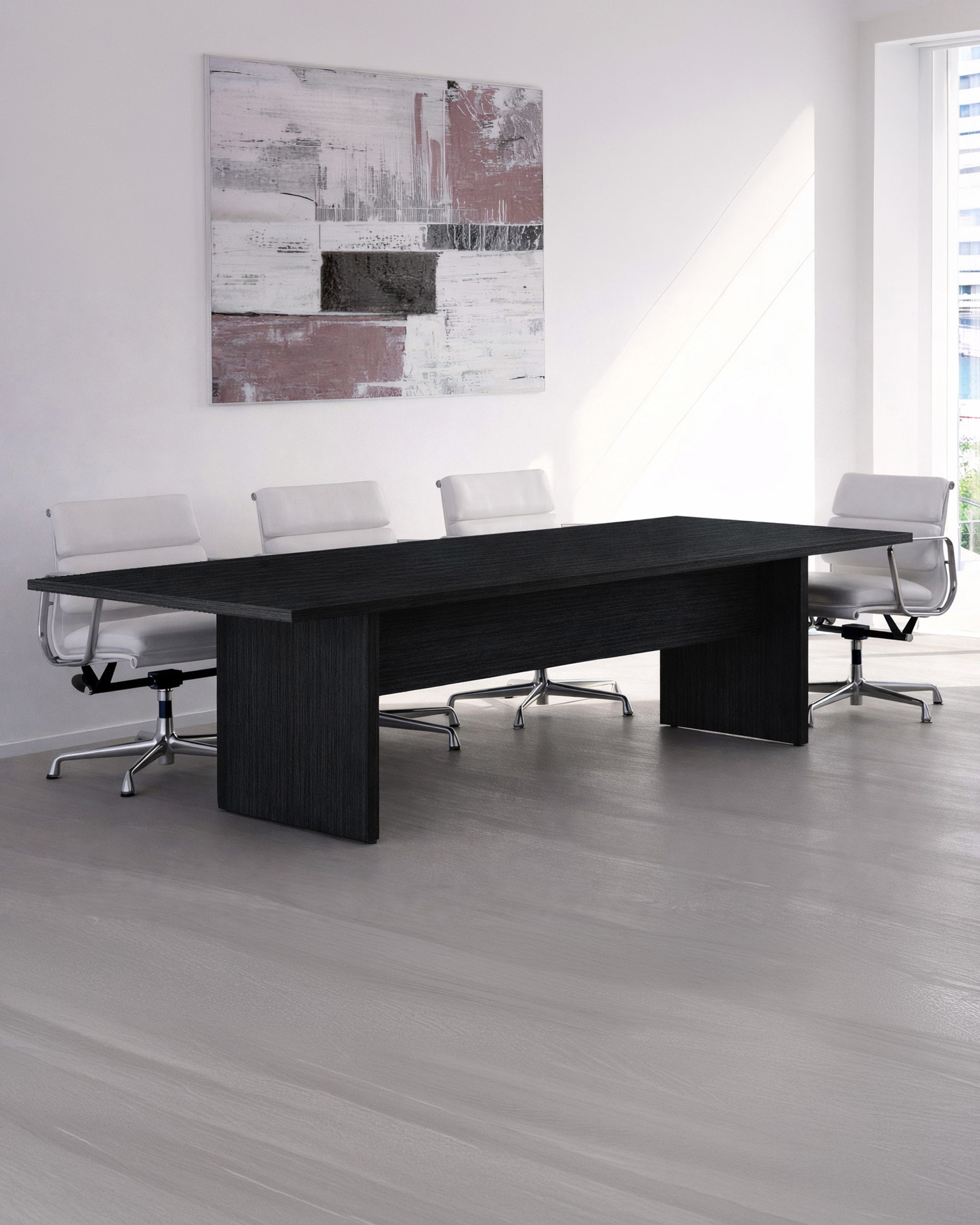 Table de réunion professionnelle Flora – Pieds panneaux – 8 personnes