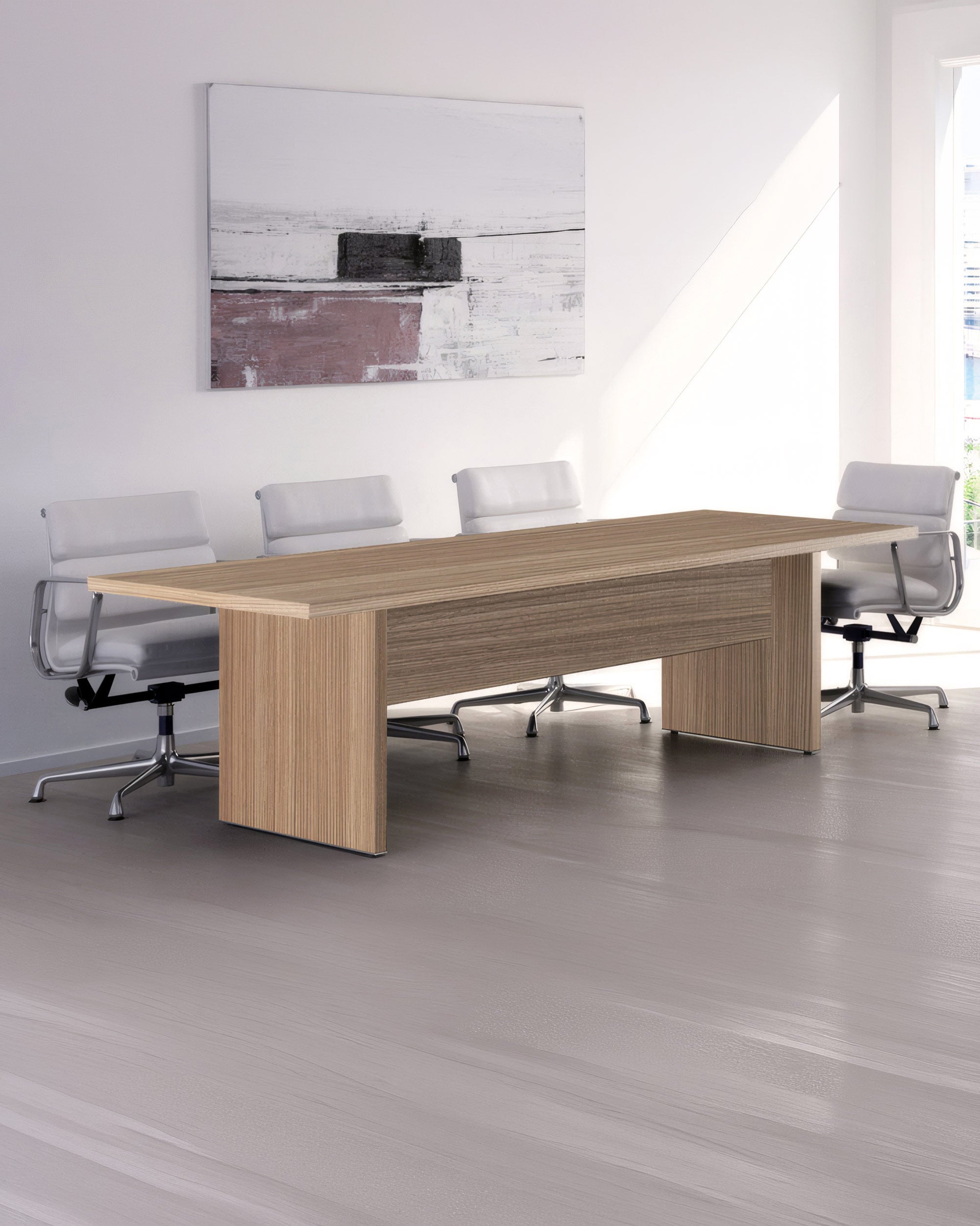 Table de réunion professionnelle Flora – Pieds panneaux – 8 personnes