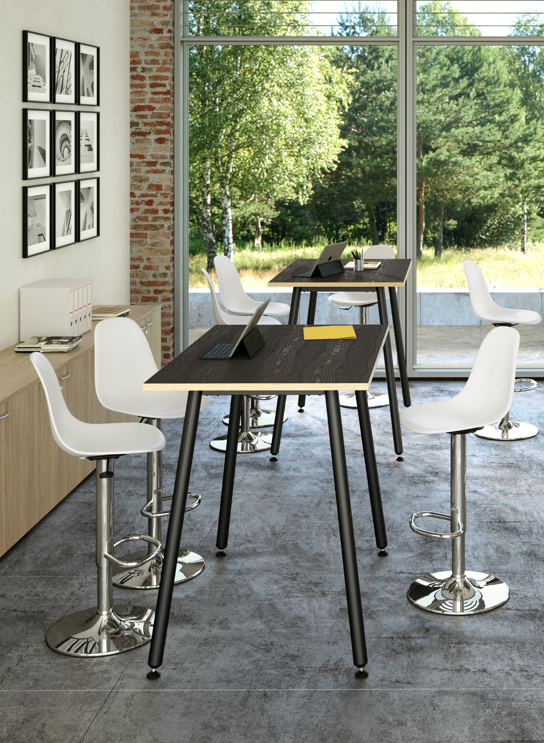 Table haute Nature Métal – Design industriel