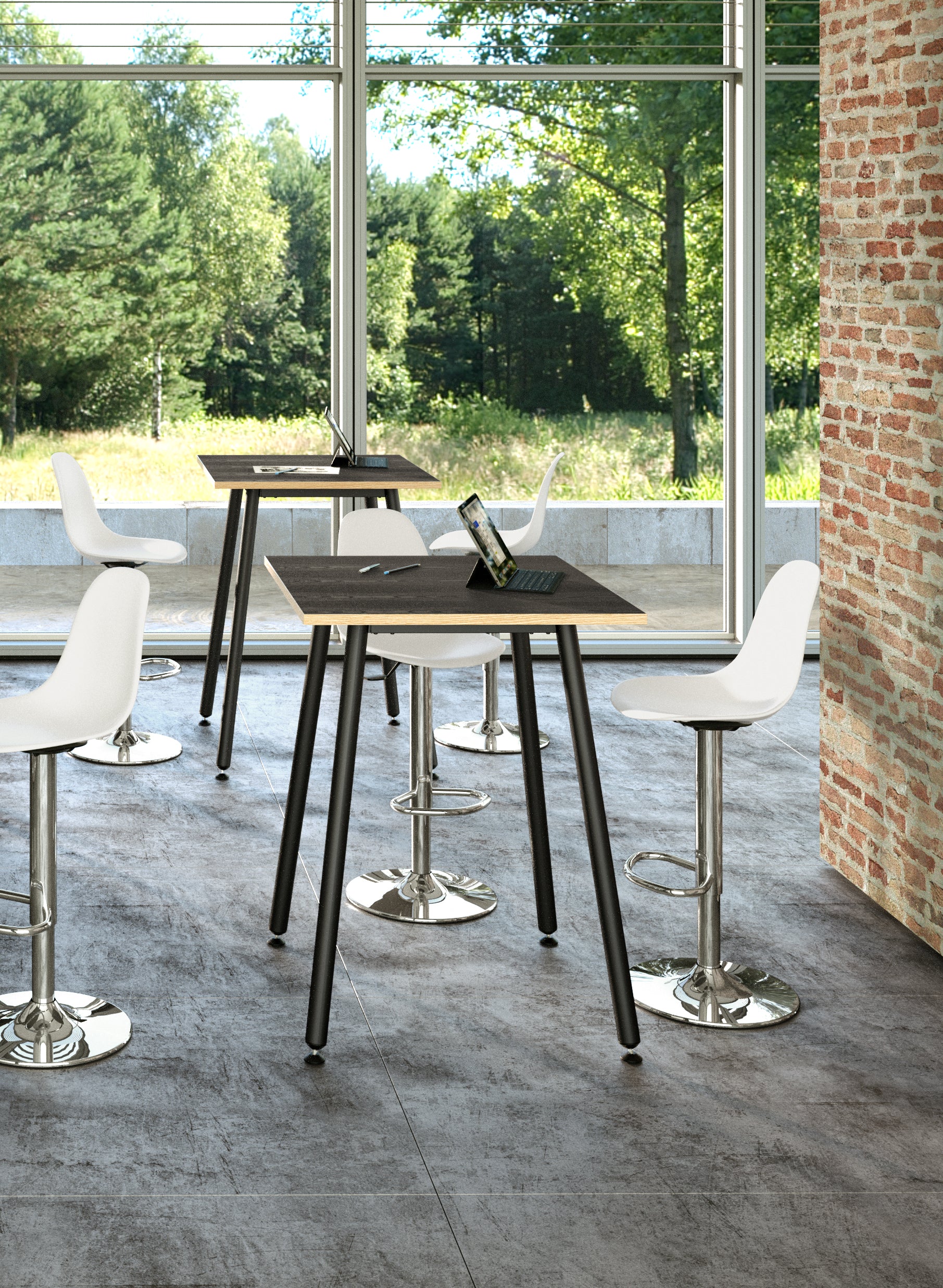 Table haute Nature Métal – Design industriel