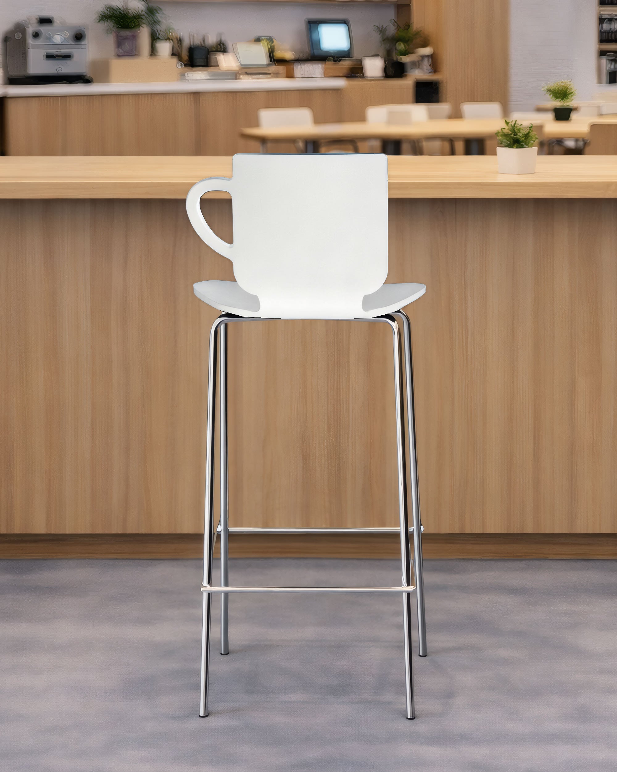 Tabouret Haut Draco, Design Professionnel Polypropylène et Piétement Métal