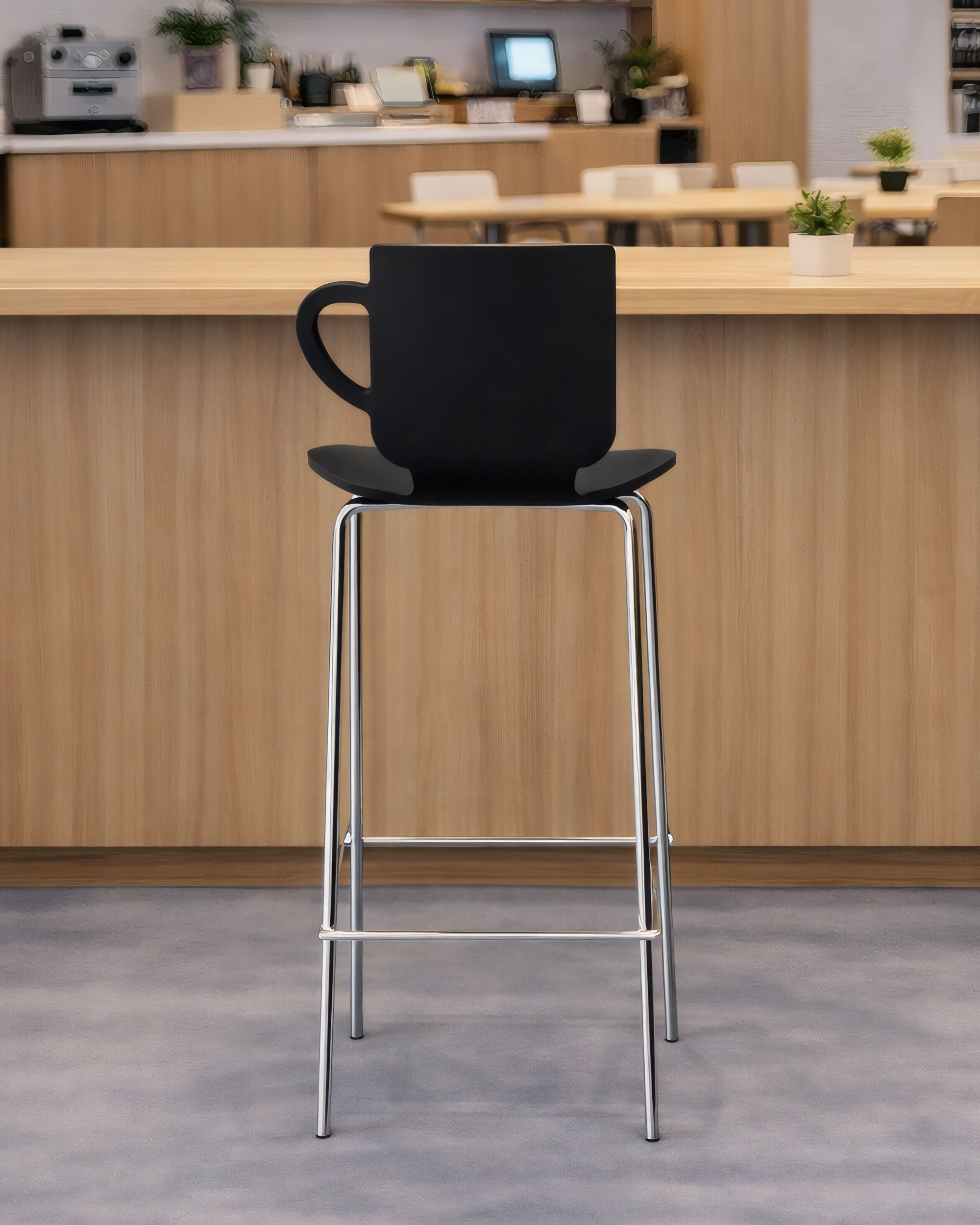 Tabouret Haut Draco, Design Professionnel Polypropylène et Piétement Métal