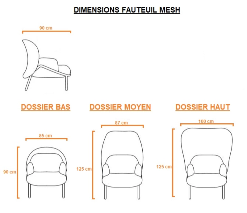 Fauteuil d'accueil Mesh