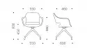 Fauteuil d'accueil Wiz pieds chromés