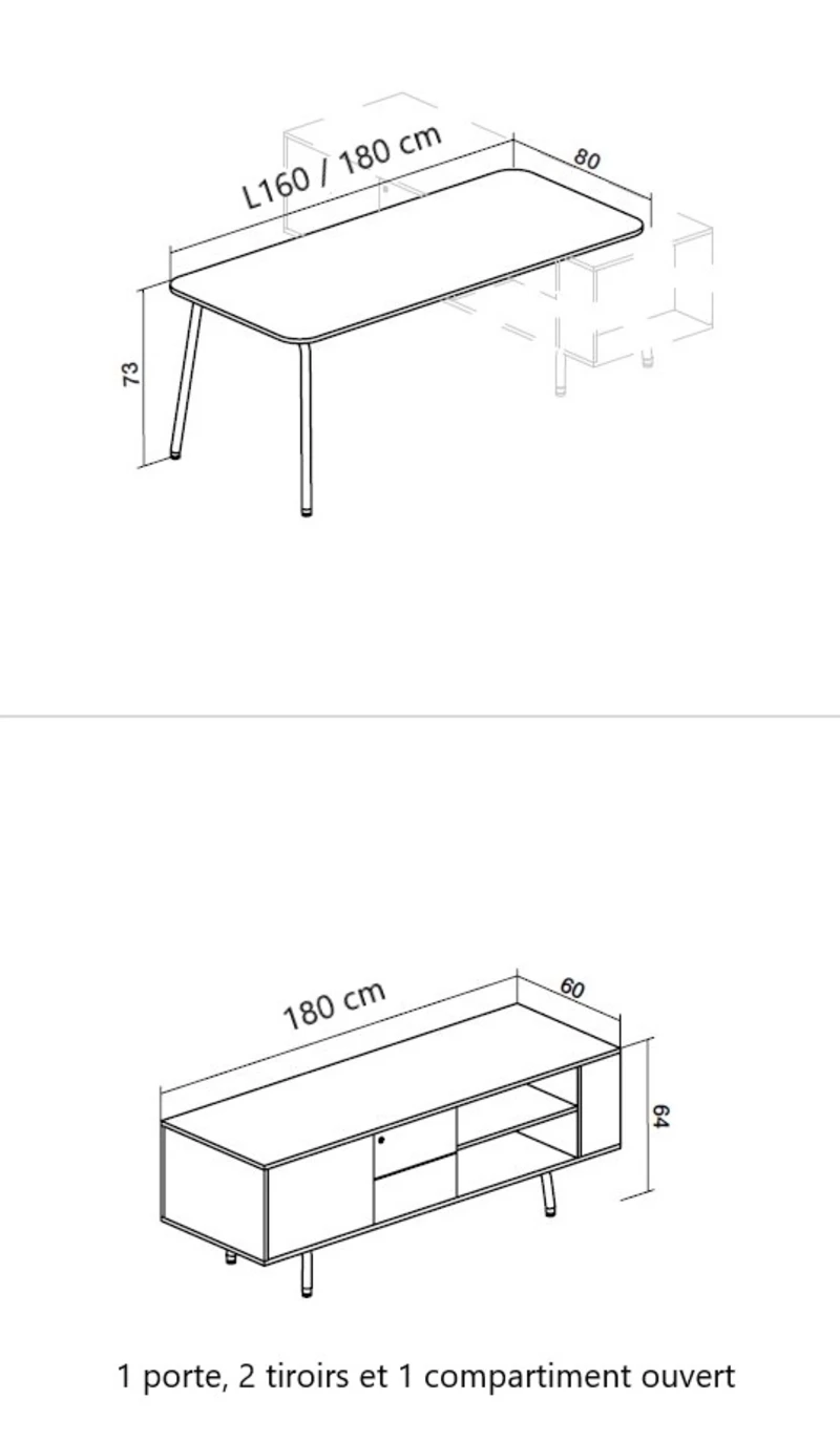 Bureau de direction sur crédence Vogue