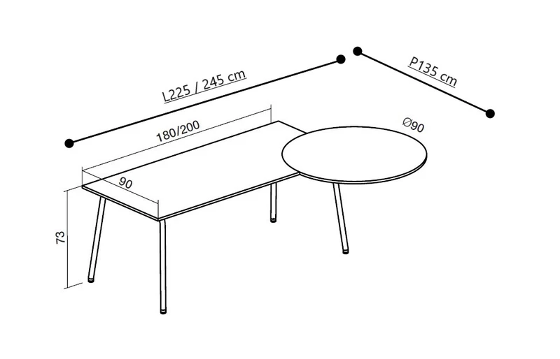 Bureau design avec extension réunion Vogue