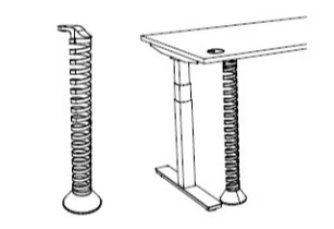 Descente de câbles extensible pour bureaux réglables en hauteur