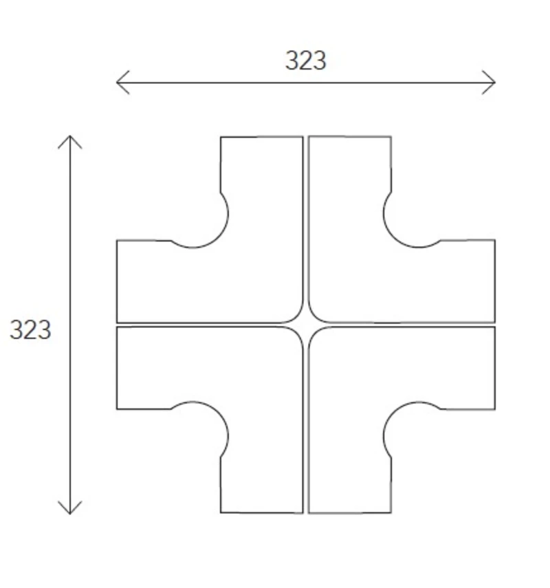 Bench compact Quadri symétrique avec retour sur caisson