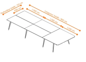 Bureau Bench 4 personnes + Extension Réunion New Work Pieds métal - Achat  bureau bench - 2 855,00€