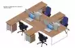 Bureau Bench 4 personnes RECTO Pieds cadre