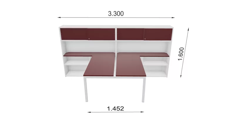 Bureau Bench OPTI avec bibliothèque