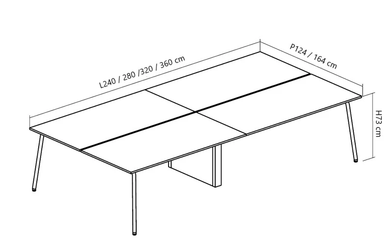 Bureau Bench Vogue pour 4 personnes