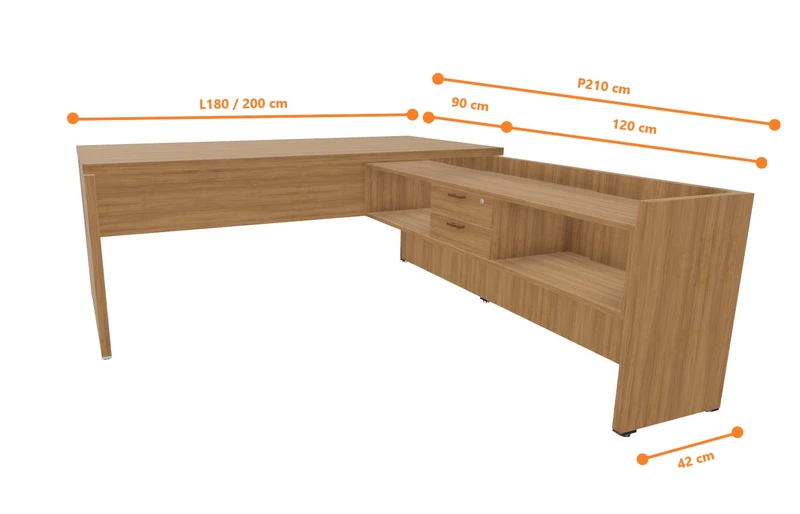 Bureau de direction Profila avec rangement