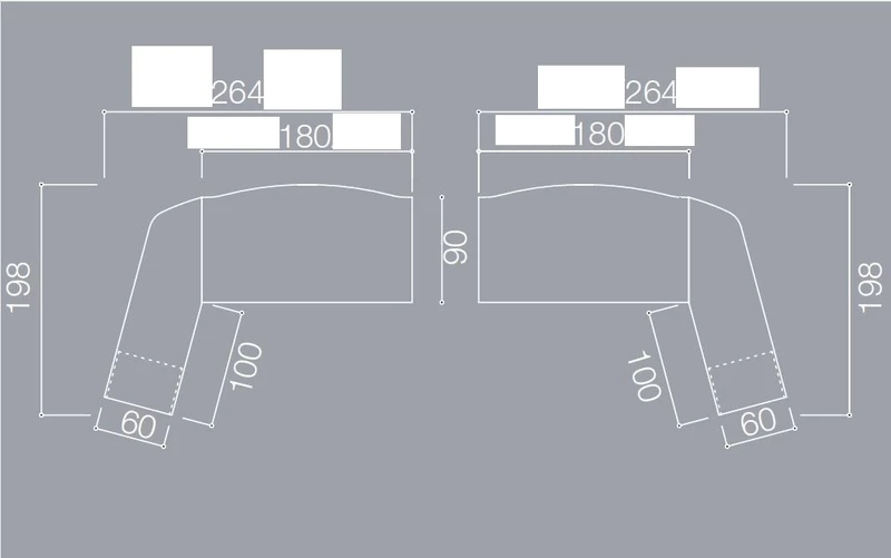 Bureau en verre Rondo + retour sur caisson