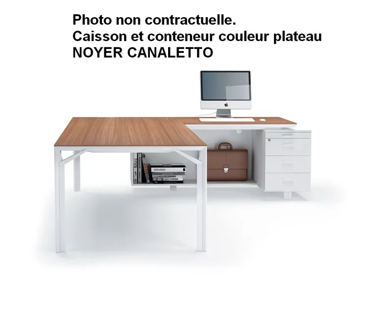 Bureau Roma avec caisson et conteneur Dos métal