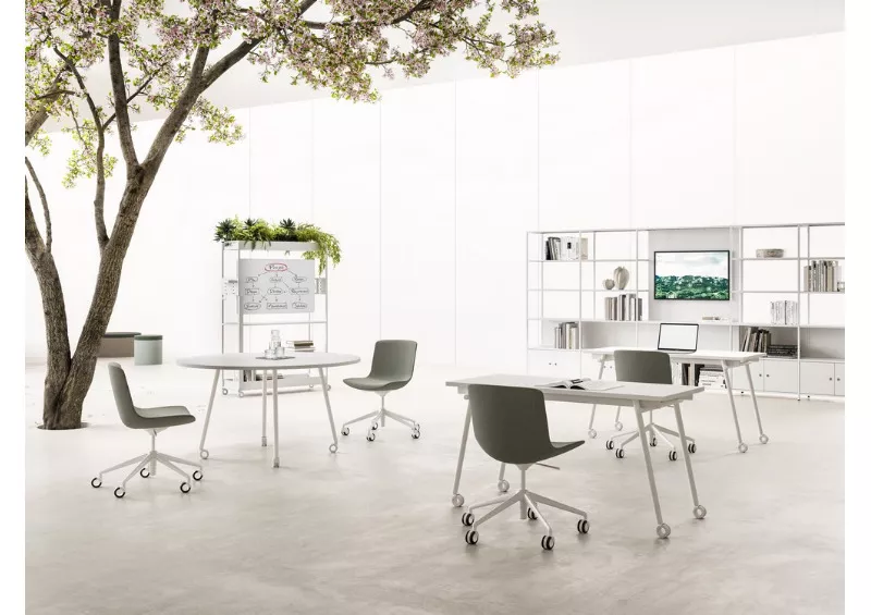 Bureau individuel modulable sur roulettes Dys