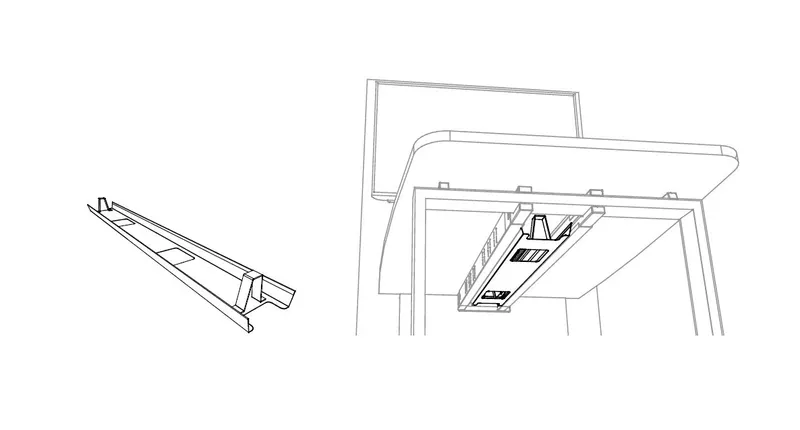 Goulotte horizontale pour Table  Visio Hub Média