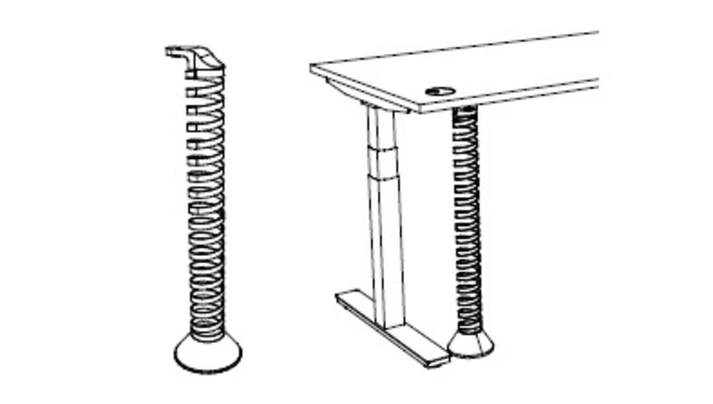 Descente de câbles extensible pour bureaux réglables en hauteur