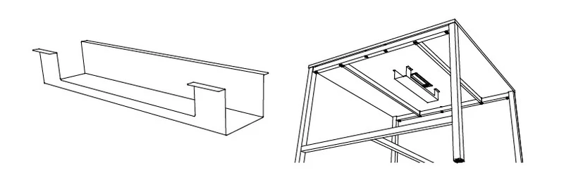 Goulotte universelle pour table carrée Astral