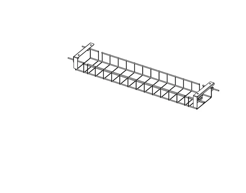 Grille passe-câbles avec supports pour fixation sous le plateau