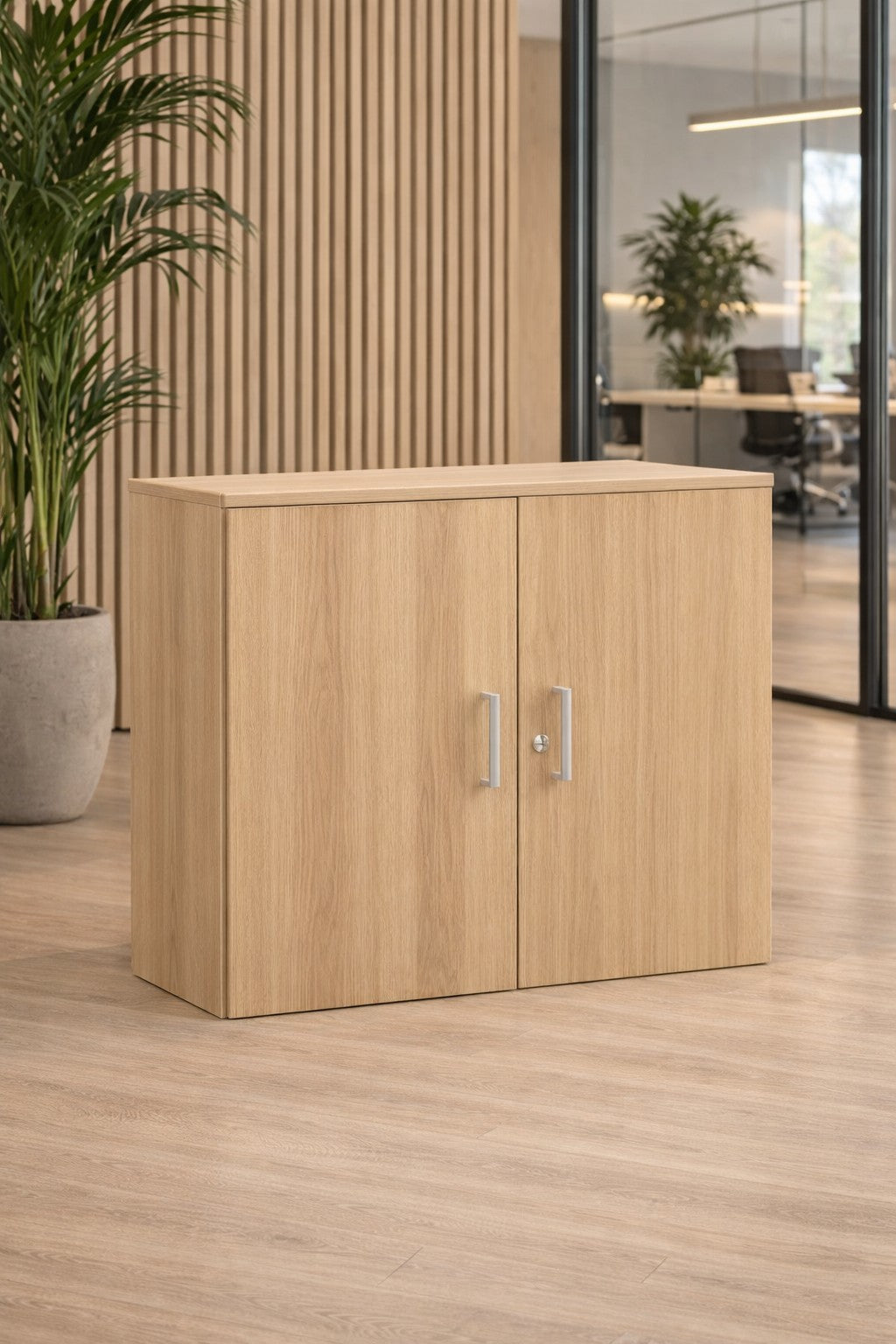 Armoire basse de bureau L80xH73 cm - Gamme Tempo et Delta