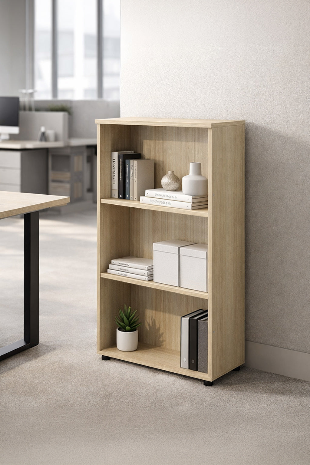 Armoire ouverte mi-haute de bureau professionnelle - Gamme Effect et Budget