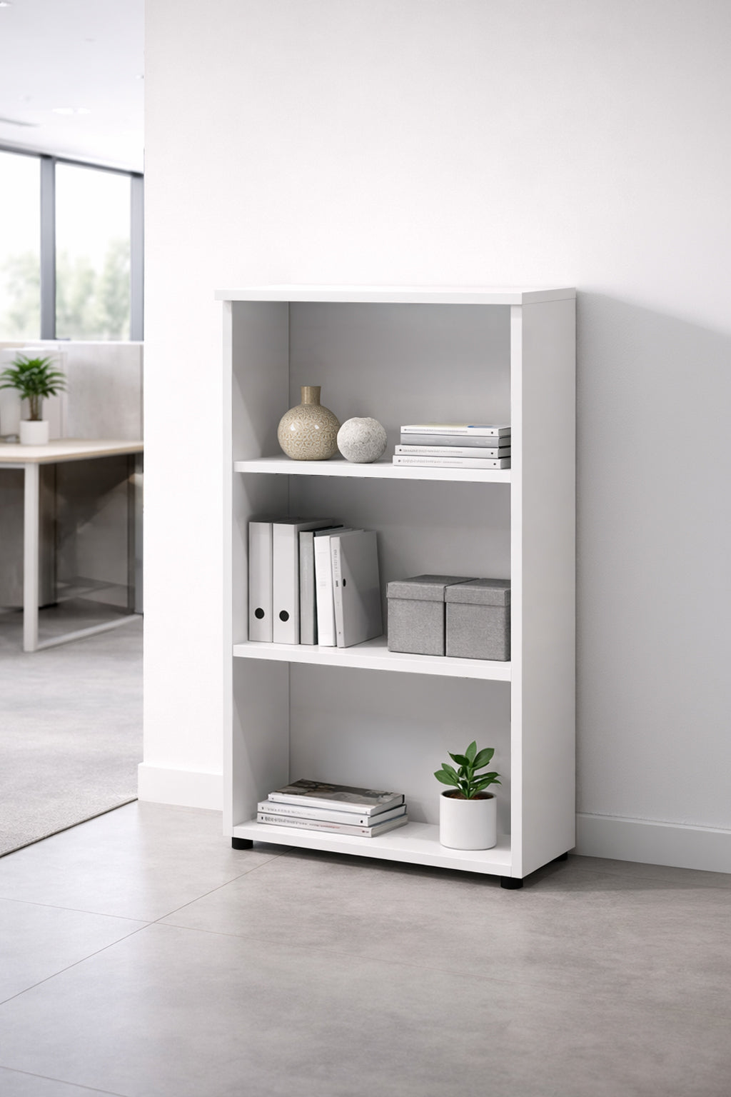 Armoire ouverte mi-haute de bureau professionnelle - Gamme Effect et Budget