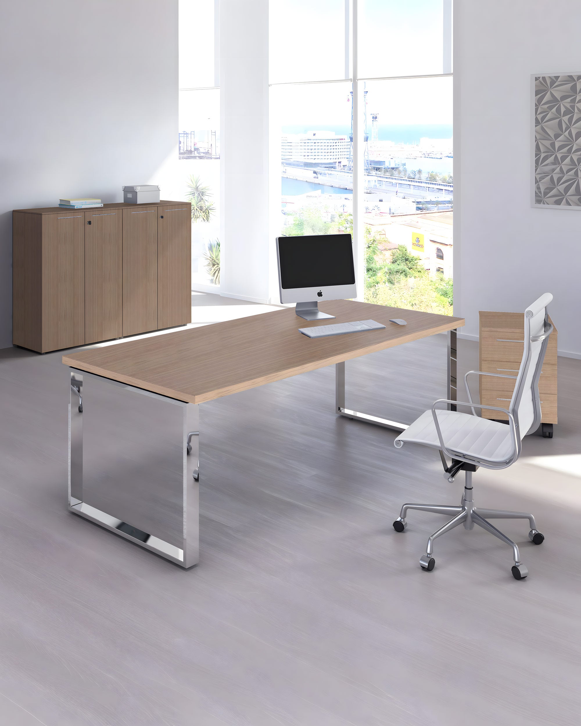 Bureau de Direction Flora - Pieds métal chromés