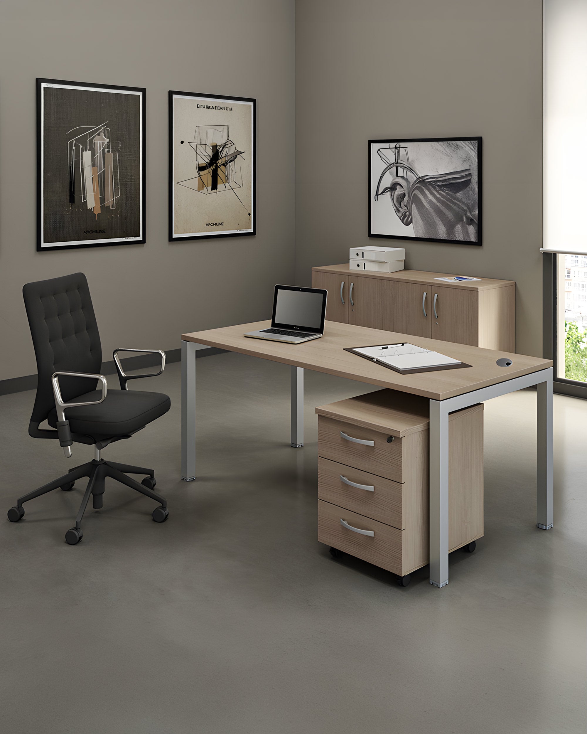 Bureau professionnel individuel Express Plus - 4 pieds