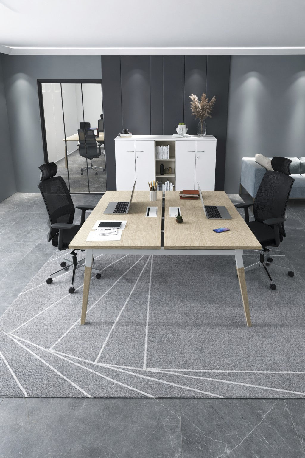 Bureau Bench OSLO pour 2 personnes - Profondeur 70 et 80 cm