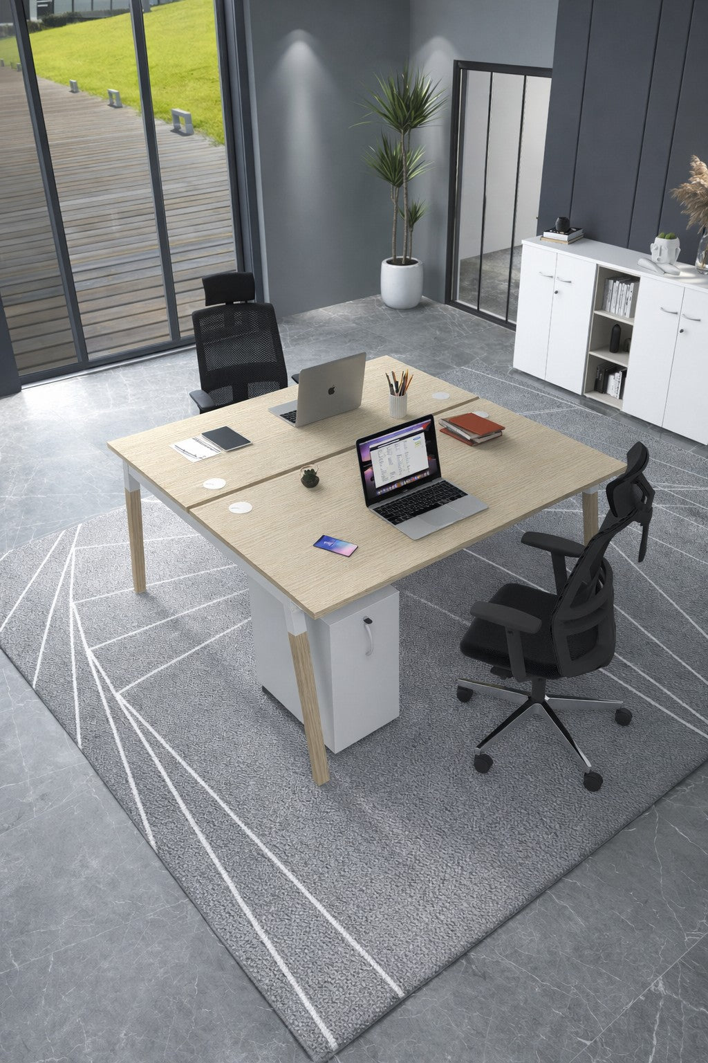 Bureau Bench OSLO pour 2 personnes - Profondeur 70 et 80 cm