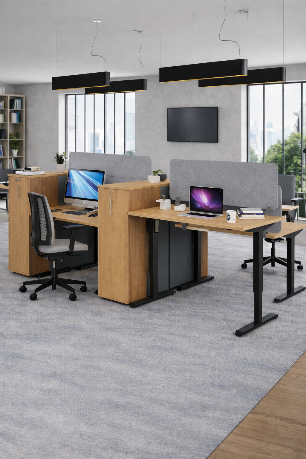 Bureau Électrique Assis-Debout Professionnel ECO-UP PLUS – Double Moteur avec Mémorisation