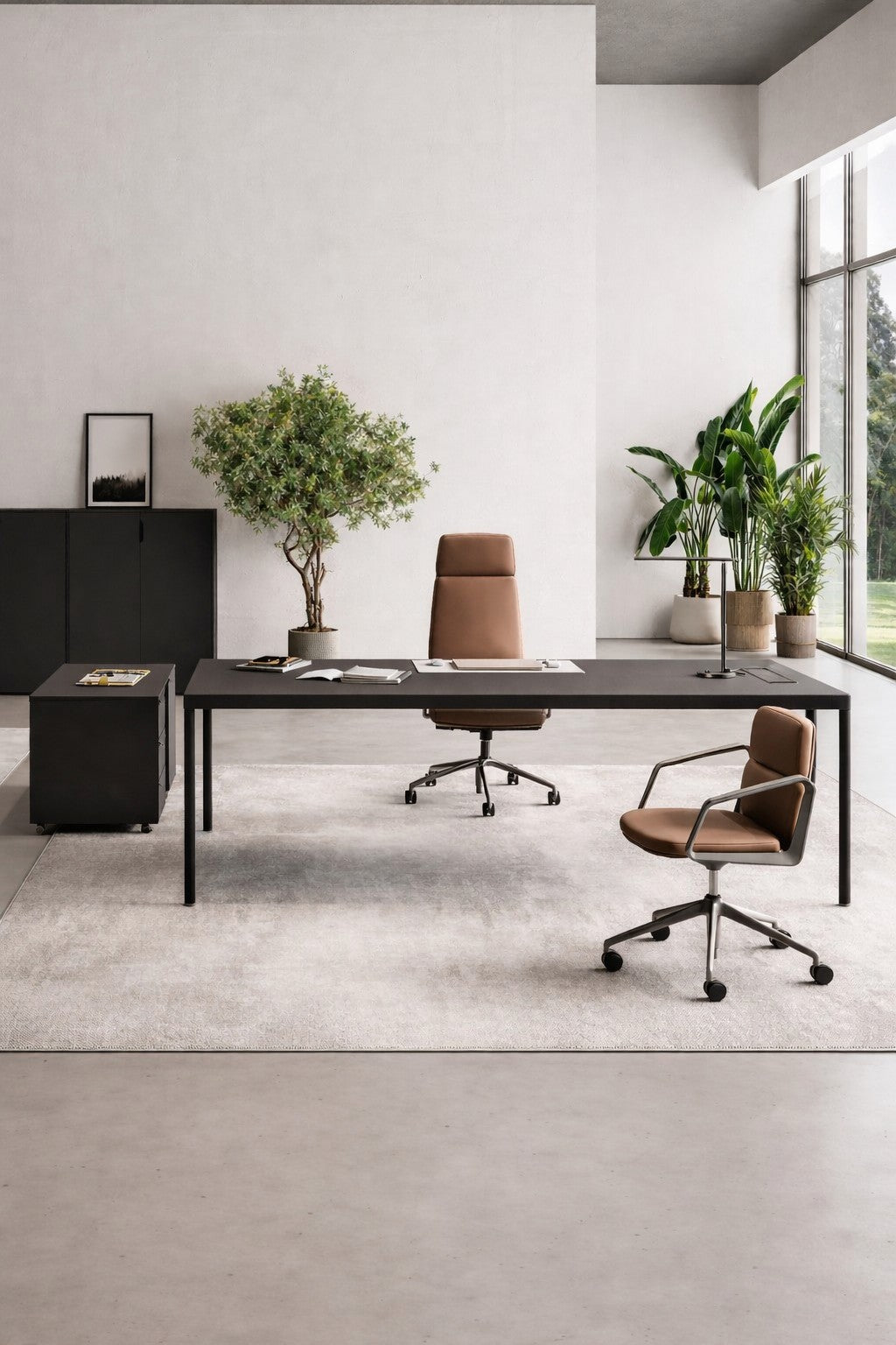 Bureau de direction Black Design 200 x 100 cm – Design contemporain et statutaire