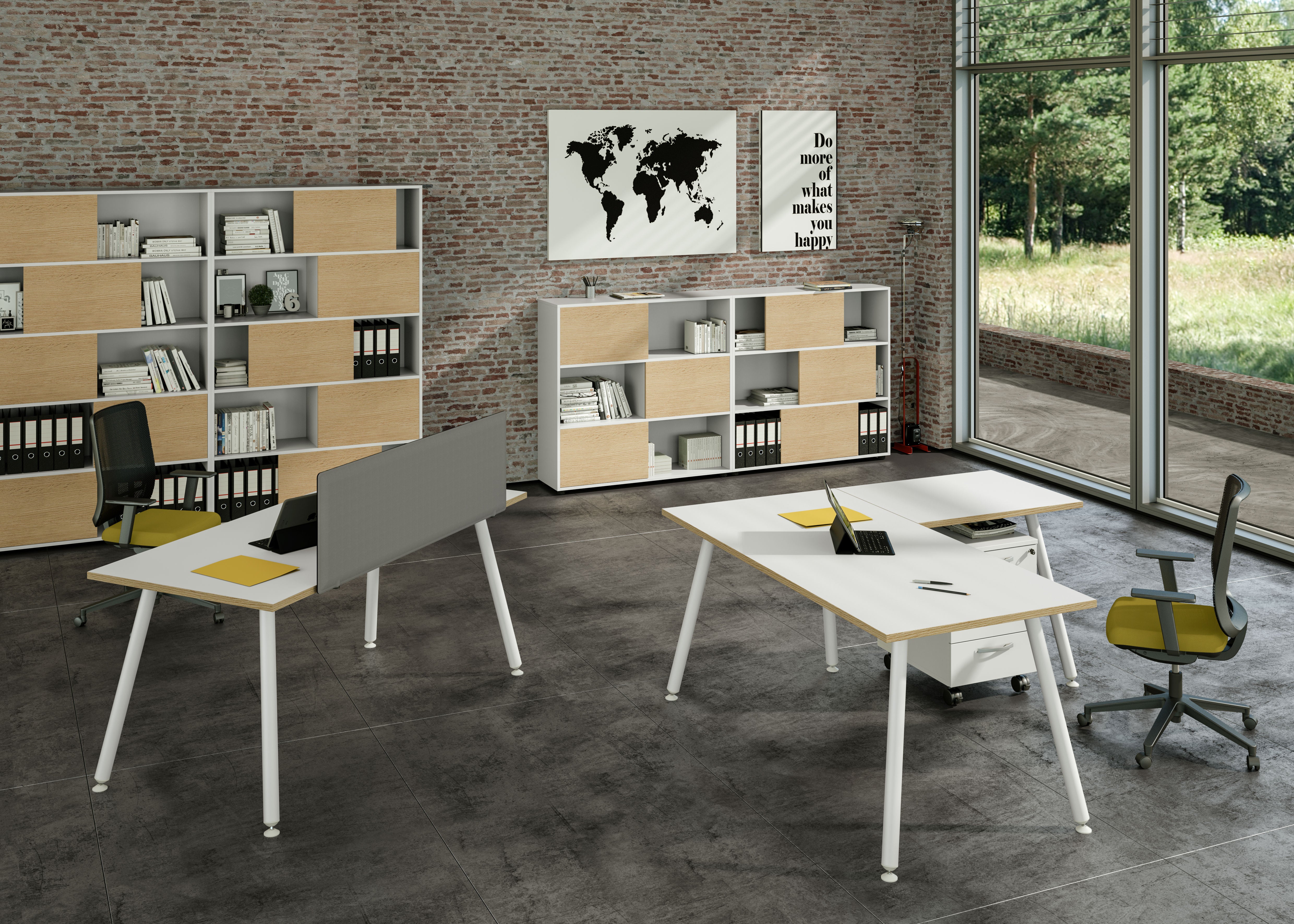 Bureau professionnel Nature Métal – Design scandinave, bureau droit