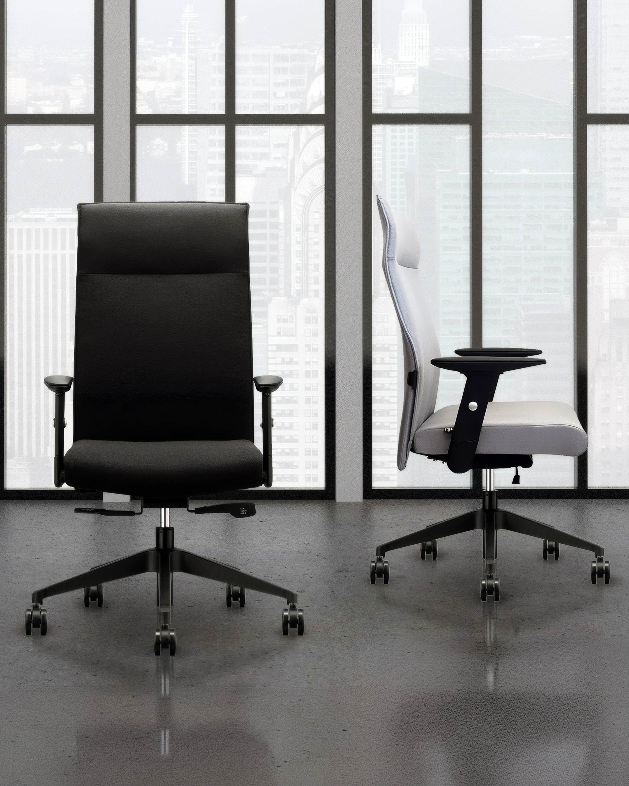 Fauteuil de bureau ergonomique Cétus - Appui-tête et mécanisme synchrone