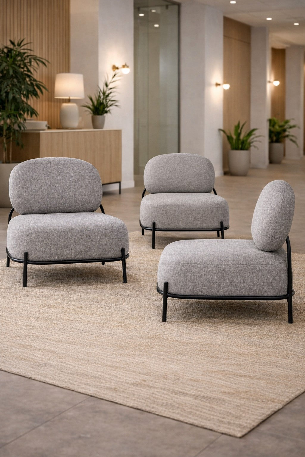 Fauteuil d'accueil Brooklin – Design vintage métal